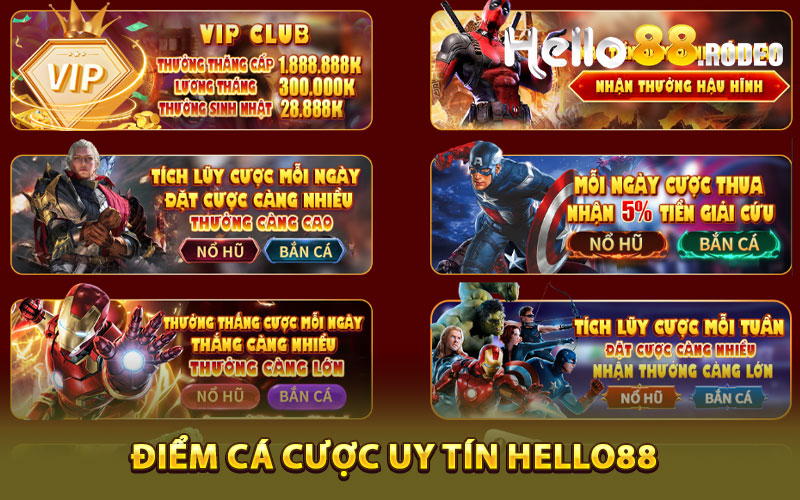 Điểm cá cược uy tín Hello88